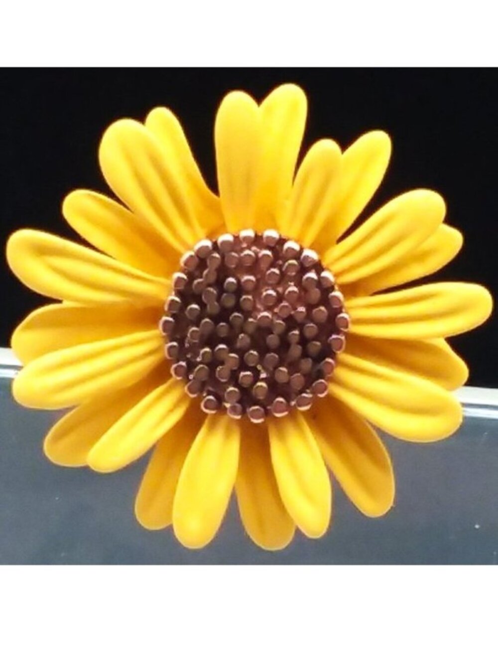 Sunflower Brooch Pin Stylish Copper Metal Flower Trendy Glam Fun Happy Summer
